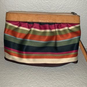 Coach Multi-colored Striped Wristlet
